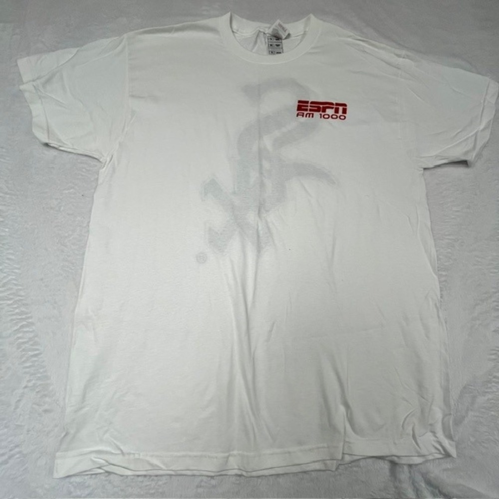Vintage Chicago White Sox ESPN AM‎ 1000 T-Shirt Mens XL White Fruit of the Loom